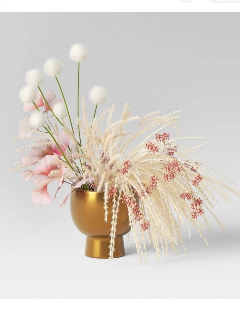Threshold NWT 16" Pink Luxe
Faux Floral Arrangement In Gold Ceramic Footed Pot